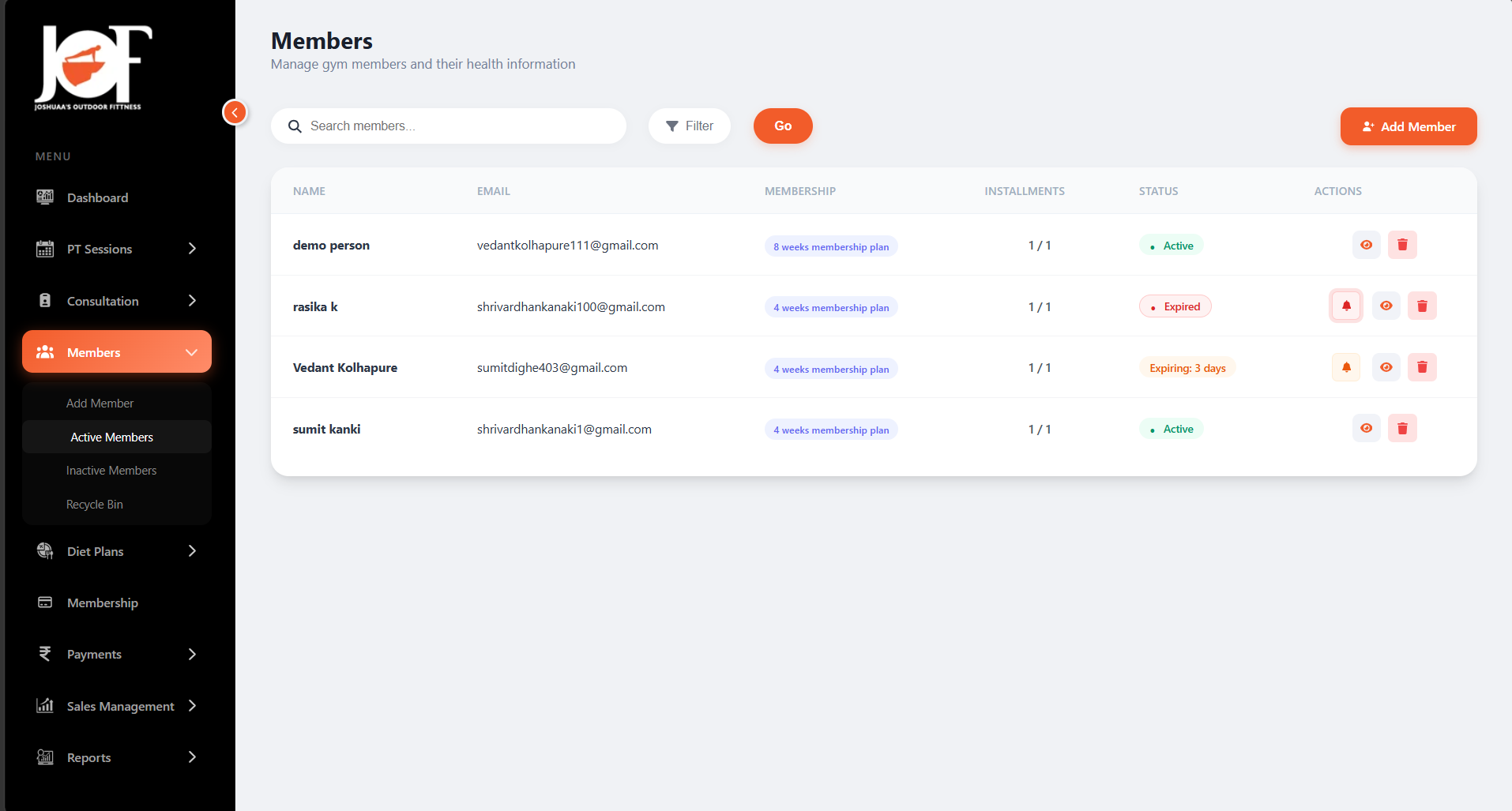 Fitness CRM - 3